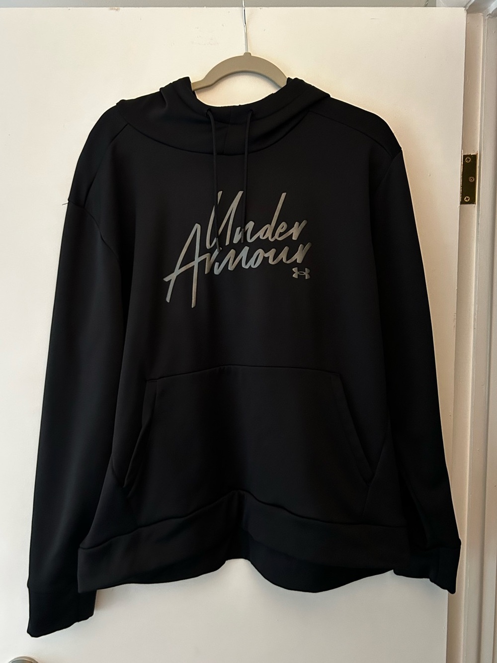Under Armour Black Hooded Pullover with Script Logo